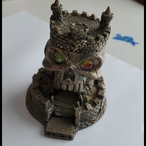 Pewter skull castle figure